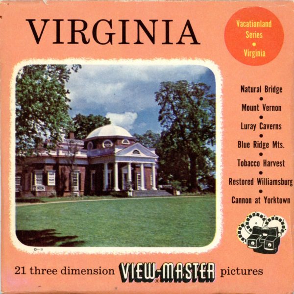 Virginia - State - Vacationland Series - View-Master 3 Reel Packet - 1950s views- vintage - (PKT-VA123-S3) For Sale