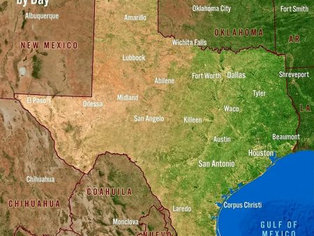 Texas Map by Day and Night - 3D Action Lenticular Postcard Greeting Card - Maxi Online now