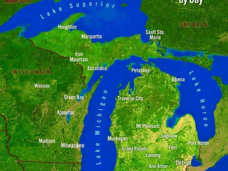 Michigan Map by Day and Night - 3D Action Lenticular Postcard Greeting Card - Maxi Cheap