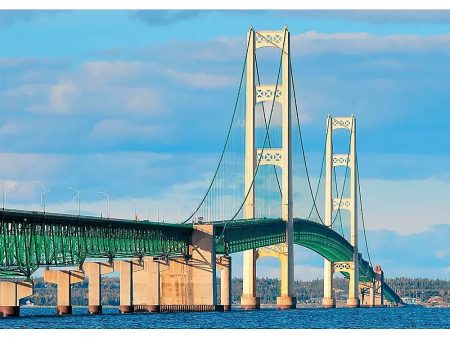 Mackinac Bridge by Day and Night - 3D Action Lenticular Postcard Greeting Card- NEW Fashion