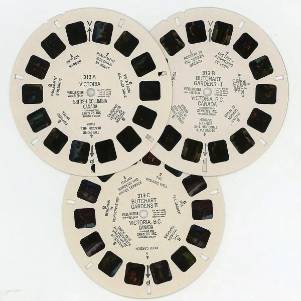 Victoria & Butchart Gardens - Canada - Vacationland Series -  View-Master - Vintage -  3 Reel Packet - 1950s views - (PKT-VICT-S3D) Cheap