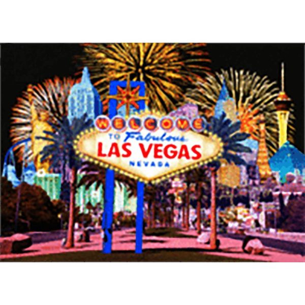 LAS VEGAS iconic Sign by Day and Night - 3D Lenticular Postcard Greeting Card- NEW Sale