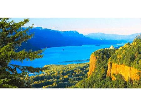 Crown Point and Columbia River Gorge - 3D Oversize-Action Lenticular Oversize-Postcard Greeting Card - NEW Online Sale