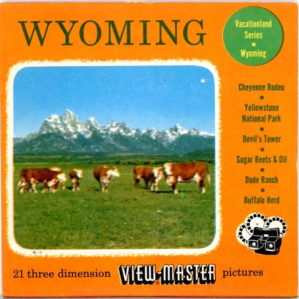 Wyoming - Vacationland Series - View-Master 3 Reel Packet - 1950s views - vintage - (PKT-WY123-S3) Sale