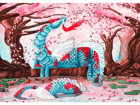 Cherry Blossom Dragon - 3D Lenticular Postcard Greeting Card - NEW Online now