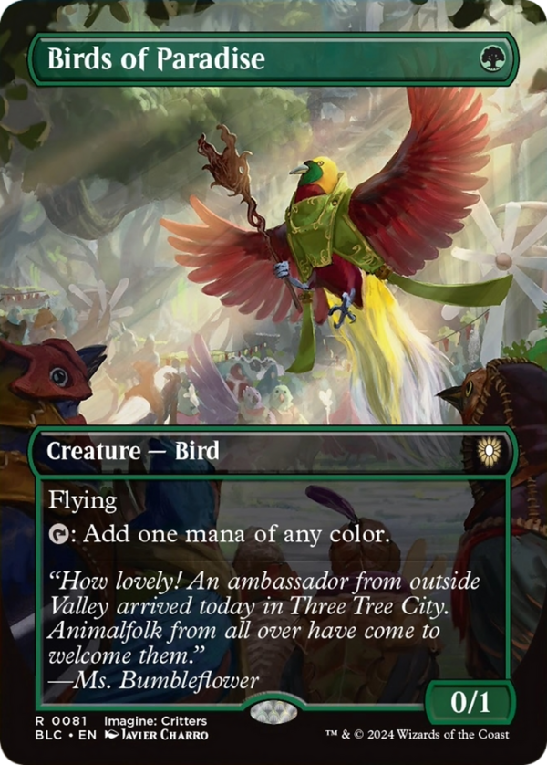 Birds of Paradise (Borderless) [Bloomburrow Commander] Online now