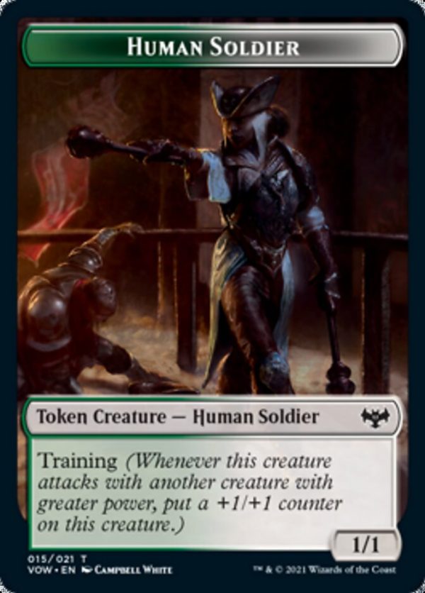 Blood    Human Soldier Double-sided Token [Innistrad: Crimson Vow Tokens] Online