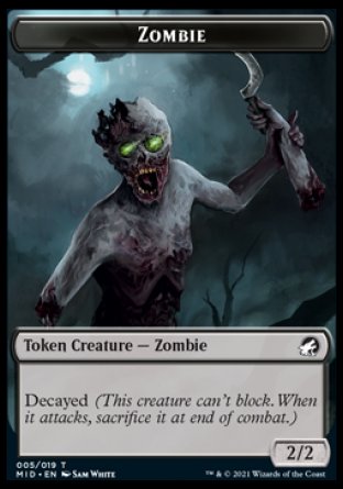 Zombie (005)    Vampire Double-sided Token [Innistrad: Midnight Hunt Tokens] Discount