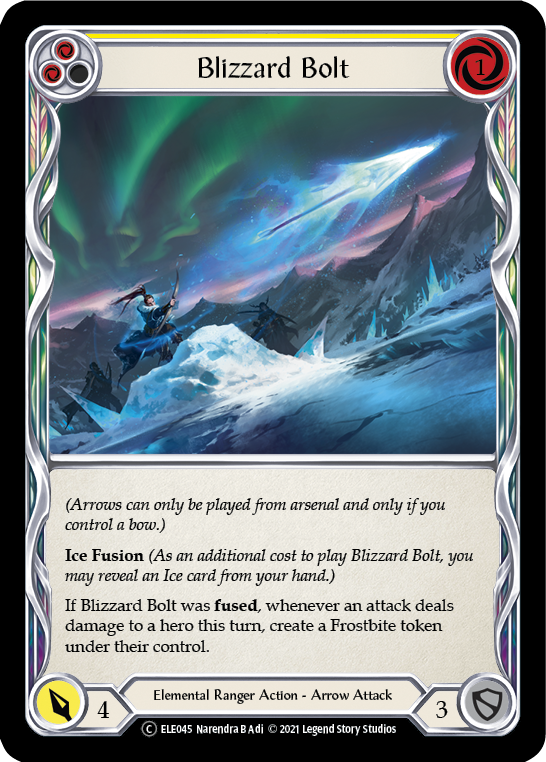 Blizzard Bolt (Yellow) [U-ELE045] (Tales of Aria Unlimited)  Unlimited Rainbow Foil For Sale