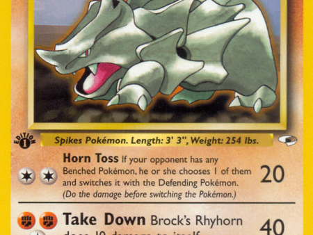 Brock s Rhyhorn (22 132) [Gym Heroes 1st Edition] Online now