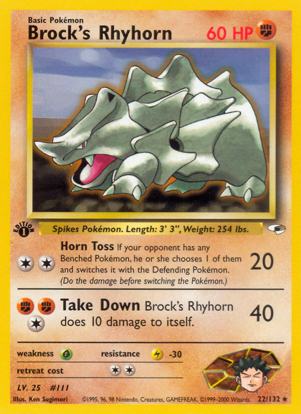 Brock s Rhyhorn (22 132) [Gym Heroes 1st Edition] Online now